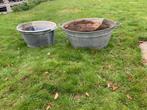 2 zinken teilen voorzien van gaatjes voor afwatering, Tuin en Terras, Ophalen, Gebruikt, Tuin, Metaal