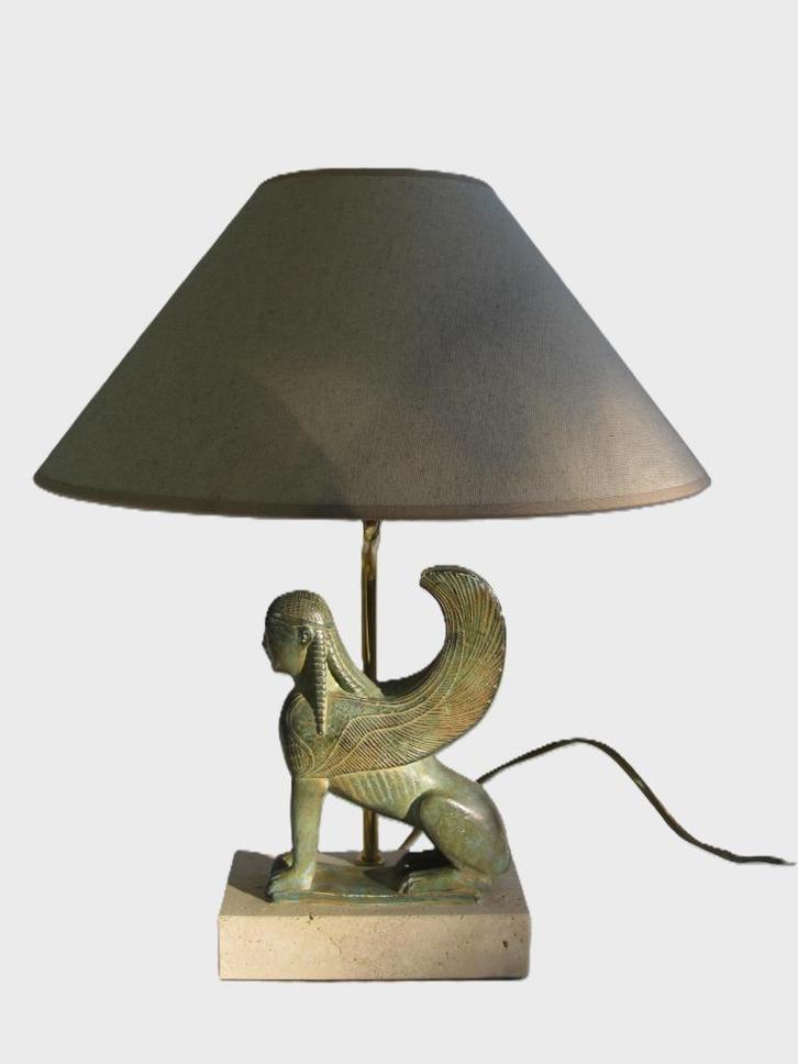 Maison Le Dauphin France Sphinx Tafel lamp, Antiek en Kunst, Antiek | Verlichting, Ophalen