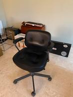 Lederen bureaustoel, Huis en Inrichting, Bureaustoelen, Ophalen, Zo goed als nieuw, Zwart, Bureaustoel