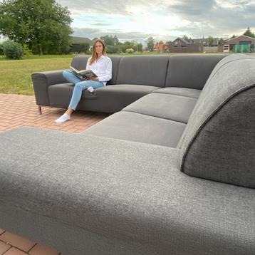 GRATIS LEVERING HEEL BE Mooie Grijze Stoffen Hoekbank beschikbaar voor biedingen