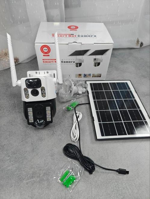 WiFi-bewakingscamera met zonnepaneel voor buiten, Hobby en Vrije tijd, Elektronica-componenten, Zo goed als nieuw