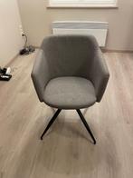 6 eetkamerstoelen, gestoffeerd lichtgrijs, Huis en Inrichting, Stoelen, Ophalen, Zo goed als nieuw, Metaal, Grijs