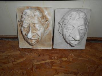 Gainsbourg: 2 bustes oude schurk (22 cm x 19 cm)