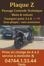 Plaque Z moto et voiture control technique livraison transpo, Ophalen of Verzenden, Overige automerken