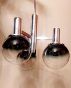 Lustre space age vintage - Targetti Sankey chrome & verre fu, Enlèvement, Comme neuf, Verre