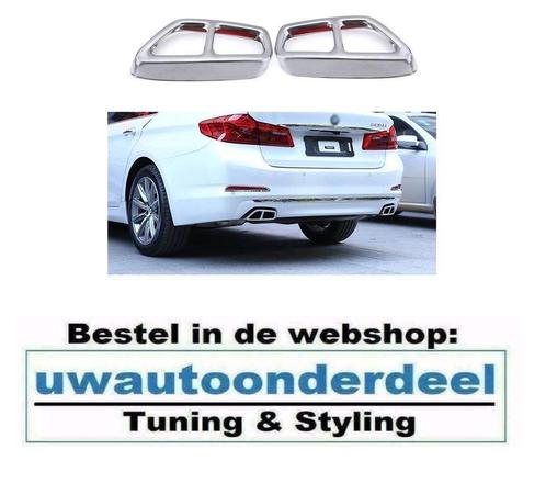 Chrome Dubbele Uitlaat Trim tip Voor Bmw G30 G31, Auto diversen, Tuning en Styling, Verzenden