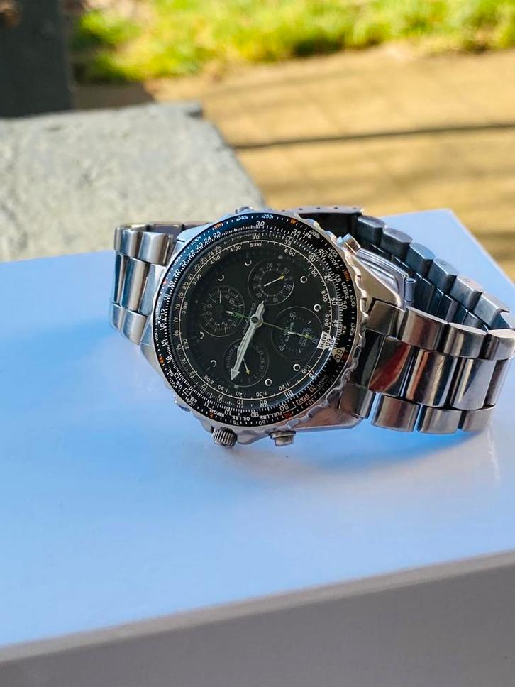 Seiko Flightmaster Pilot Quartz Chrono'93, Bijoux, Sacs & Beauté, Montres | Hommes, Utilisé, Montre-bracelet, Seiko, Acier, Acier