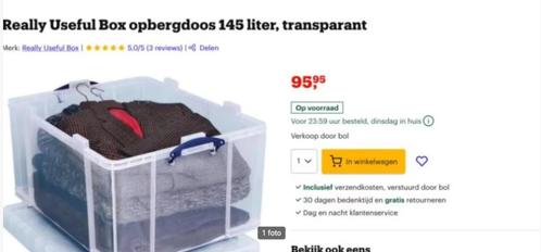 3 STUKS REALLY USEFUL BOX 145 Liter -, Doe-het-zelf en Bouw, Kratten en Dozen, Doos, Ophalen
