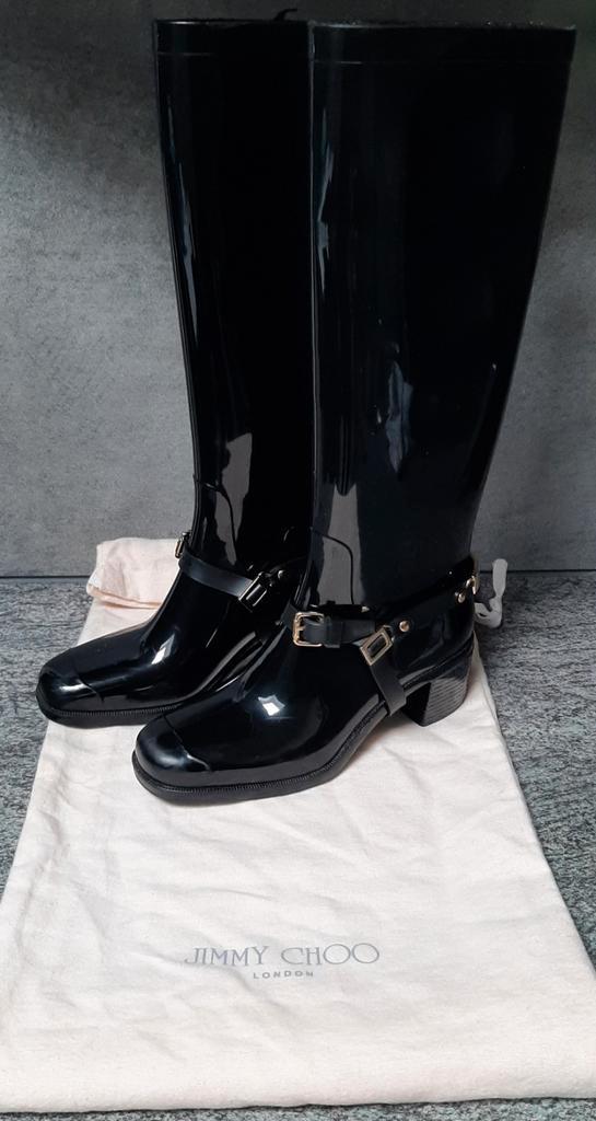 Jimmy Choo/regen laarzen/maat 37, Kleding | Dames, Schoenen, Zo goed als nieuw, Regenlaarzen, Zwart, Ophalen of Verzenden