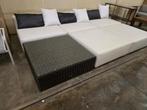 Design Lounge Silvertex Cubik (5 modules) + salontafel rotan, Tuin en Terras, Ophalen, Zo goed als nieuw, Textileen, Loungeset