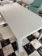 Witte hoogglans eetkamertafel, Huis en Inrichting, Ophalen, Zo goed als nieuw, Modern, 6 tot 8 stoelen