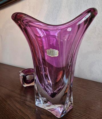 Superbe vase Val Saint Lambert Violet années 70' beschikbaar voor biedingen