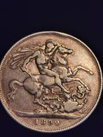 United Kingdom,1 crown 1890,Victoria,mooi zilver oude munt.., Ophalen of Verzenden, Overige landen, Losse munt, Zilver