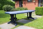 Grande table de jardin bleue, Jardin & Terrasse, Tables de jardin, Synthétique, Ovale, Enlèvement, Utilisé