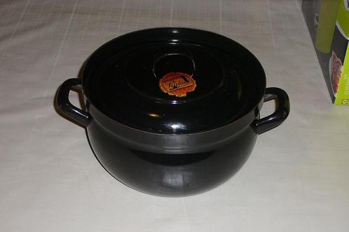 Emaille kookpot met deksel  (zwart), Huis en Inrichting, Keuken | Potten en Pannen, Ophalen of Verzenden