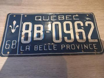 Plaque immatriculation Québec "La belle province " Bleue, Autos : Divers, Supports de plaque d'immatriculation, Enlèvement ou Envoi