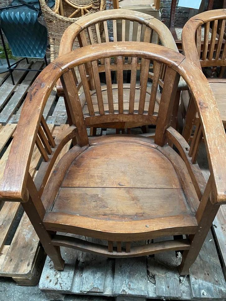 Houten armstoel – €20, Huis en Inrichting, Stoelen, Zo goed als nieuw, Eén, Hout, Bruin, Ophalen