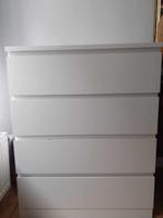MALM Chest of 4 drawers, white, 80x100 cm, Maison & Meubles, Comme neuf, 3 ou 4 tiroirs, Enlèvement