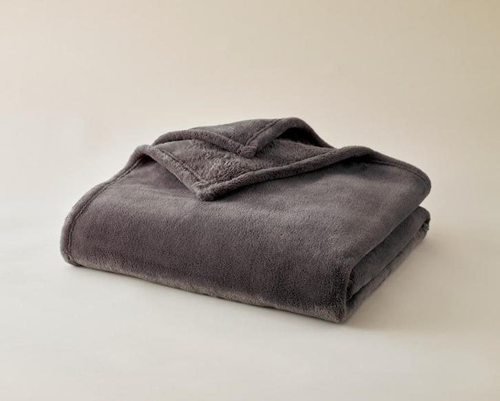 Plaids Cocooning Gris antraciet fleece plaid/deken NIEUW, Huis en Inrichting, Woonaccessoires | Plaids en Woondekens, Nieuw, Verzenden