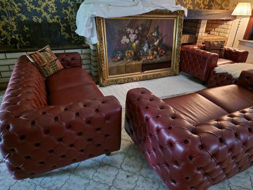 Divan Max Divani Ingrid en cuir doublé Gucci. Chesterfield, Huis en Inrichting, Zetels | Zetels, Zo goed als nieuw, Overige maten