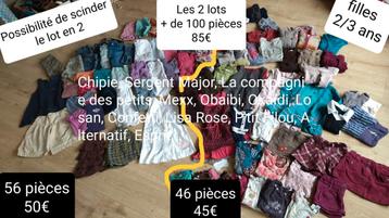 Lot vêtements filles 2 - 3 ans disponible aux enchères