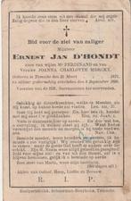 Bidprentje D'Hondt, Verzenden, Bidprentje