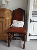 eetkamerstoelen vintage, Ophalen, Gebruikt, Echt antiek, echt dik leder, Bruin