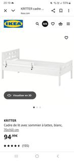 Petit lit pour enfant 70x160 kritter ikea, Kinderen en Baby's, Kinderkamer | Bedden, Ophalen, Gebruikt