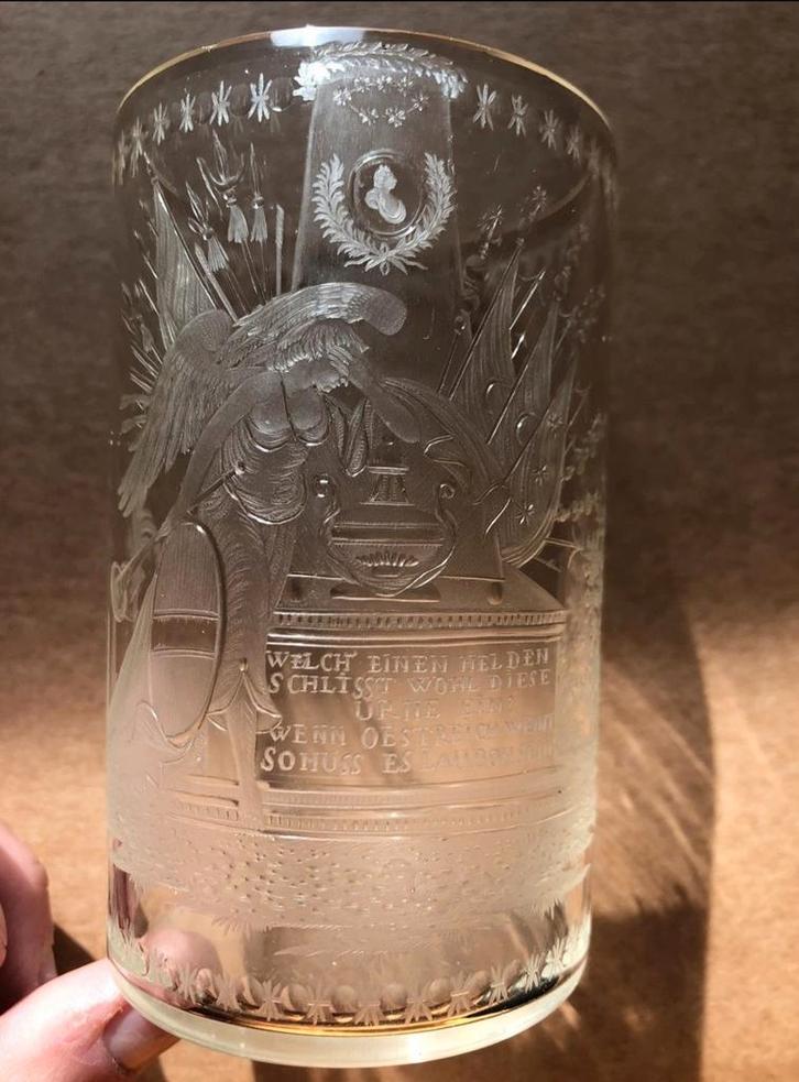 Drankglas t.n.a. generaalveldmaarschalk Laudon - 1790, Antiek en Kunst, Antiek | Glaswerk en Kristal, Ophalen of Verzenden