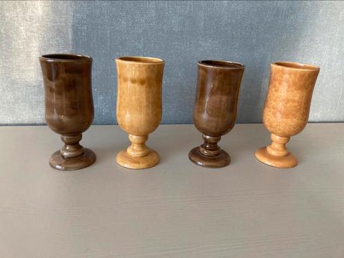 4 zelfgemaakte wijnbekers uit 1983, Antiek en Kunst, Antiek | Keramiek en Aardewerk, Ophalen