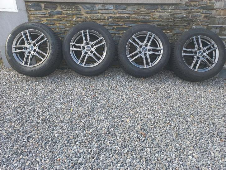 JANTES ALU 16” AVEC PNEUS HIVER, Autos : Pièces & Accessoires, Pneus & Jantes, Pneu(s), Pneus hiver, 16 pouces, 225 mm, Véhicule de tourisme