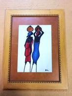 Gesigneerd moderne schilderij met mooie houten kader, Ophalen of Verzenden