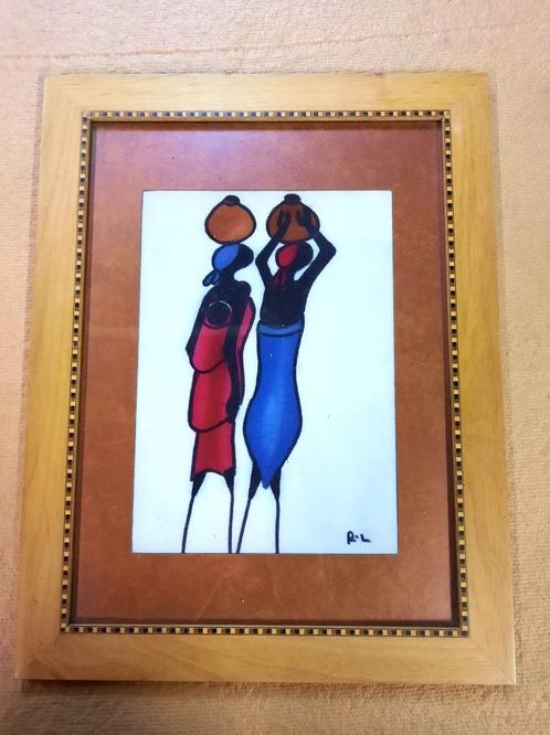 Gesigneerd moderne schilderij met mooie houten kader, Antiek en Kunst, Kunst | Schilderijen | Modern, Ophalen of Verzenden