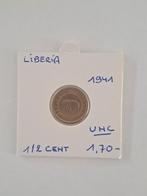 Liberia 1/2 cent 1941 UNC !!, Timbres & Monnaies, Monnaies | Afrique, Enlèvement ou Envoi
