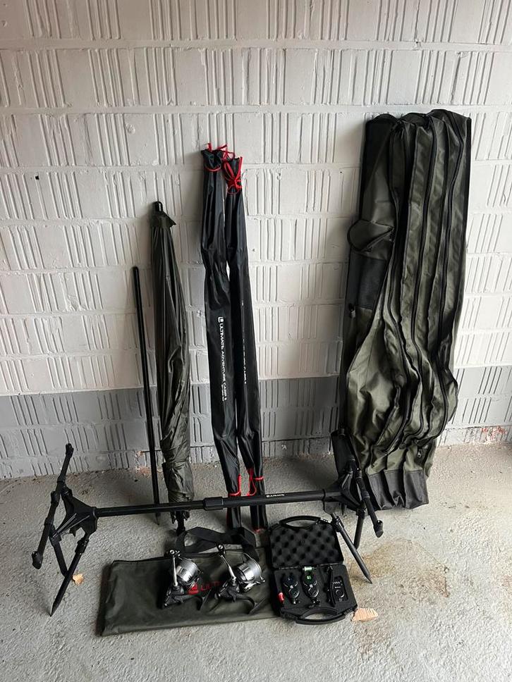 Goede beginners set karper vissen, Watersport en Boten, Hengelsport | Karpervissen, Zo goed als nieuw, Ophalen