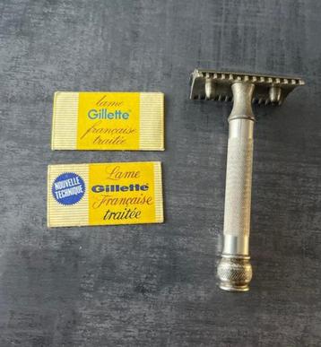 Ancien rasoir avec lames Gillette, Collections, Enlèvement ou Envoi