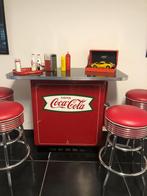 Original 50’s Coca-Cola Bar met 4 barkrukken, Ophalen, Zo goed als nieuw, Inclusief barstoelen