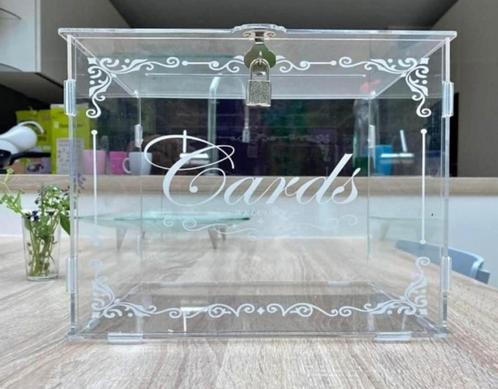 Urne de Mariage Transparente avec cadenas et clés, Hobby en Vrije tijd, Feestartikelen, Nieuw, Ophalen