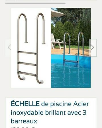 ECHELLE INOX 3 MARCHES pr piscine hors sol ou semi enterrée disponible aux enchères
