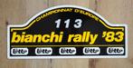 Rally plaat Bianchi rally 1983, Ophalen of Verzenden, Zo goed als nieuw, Auto's