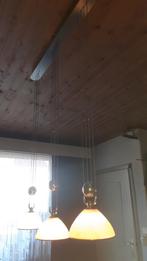 Hanglampen, in hoogte verstelbaar., Huis en Inrichting, Lampen | Hanglampen, Ophalen of Verzenden, Zo goed als nieuw, Glas