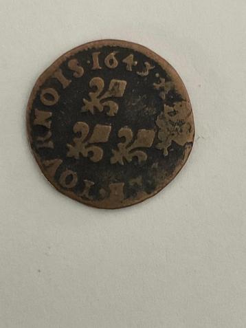DOUBLE TOURNOIS MUNT LOUIS XIII 1643 beschikbaar voor biedingen