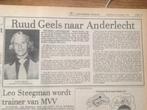 Voetbal. Ruud Geels gaat naar Anderlecht (krant 1978), Envoi, Journal
