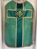 Groene kazuifel priester antiek, Antiek en Kunst, Ophalen of Verzenden