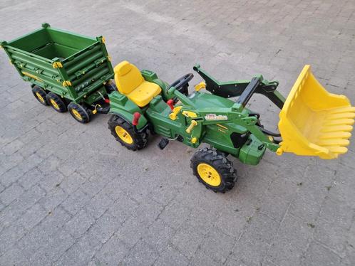 John Deere Rolly Toys met lader en luchtbanden + aanhanger, Kinderen en Baby's, Speelgoed |Speelgoedvoertuigen, Gebruikt, Ophalen