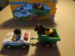 Playmobil 1.2.3 - Wagen met paardentrailer, Kinderen en Baby's, Complete set, Zo goed als nieuw, Ophalen