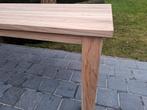 Eettafel uit massieve teak. Geluchtgomd.220 x 100, Huis en Inrichting, Ophalen of Verzenden, Zo goed als nieuw