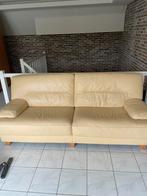 Een frisse gele lederen bank…, Ophalen, Gebruikt, Driepersoons, Leer