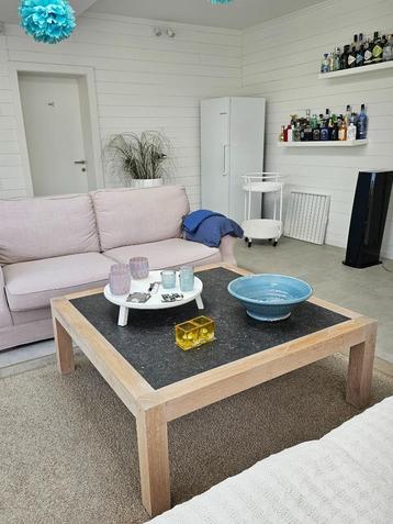 Salontafel + bijzettafel, Huis en Inrichting, Tafels | Salontafels, Ophalen, Gebruikt, Strak landelijk, Minder dan 50 cm