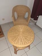Table et 1 chaise en osier., Maison & Meubles, Chaises, Comme neuf, Enlèvement, Une